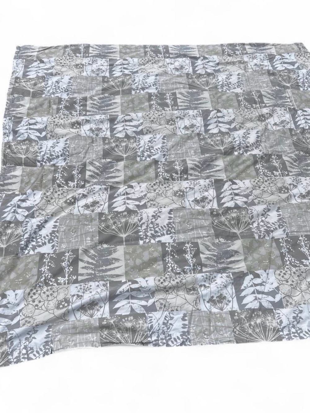 The Company Store Queen Botanical Cotton Duvet Cover Gray Neutral